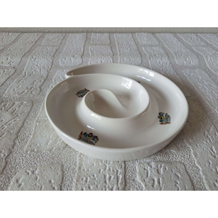 Ronde olijfschaal met Volkswagen t1 bus, porselein D15.5xH2cm - handgemaakt