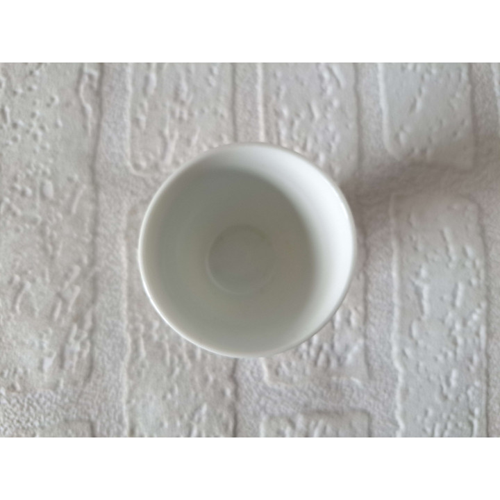 Eierdopje met gele Volkswagen bus, porselein D4.5xH6cm - handgemaakt