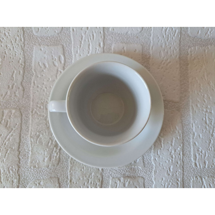 Kop en schotel Volkswagen kever tekening, porselein D14xH8cm - handgemaakt