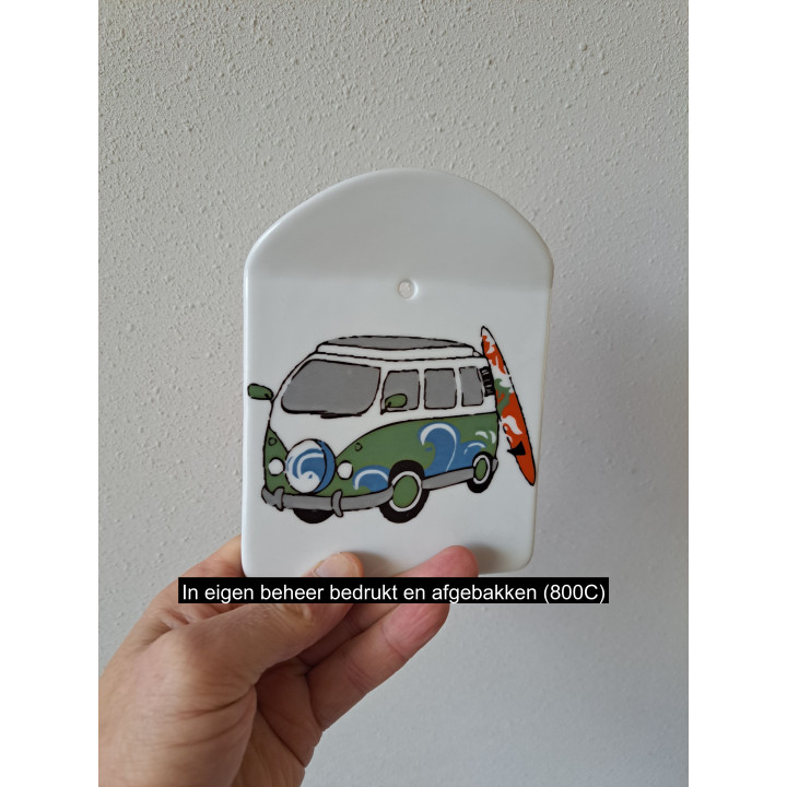 Kaasplank Volkswagen met surfplank, porselein 12.5x16cm gn