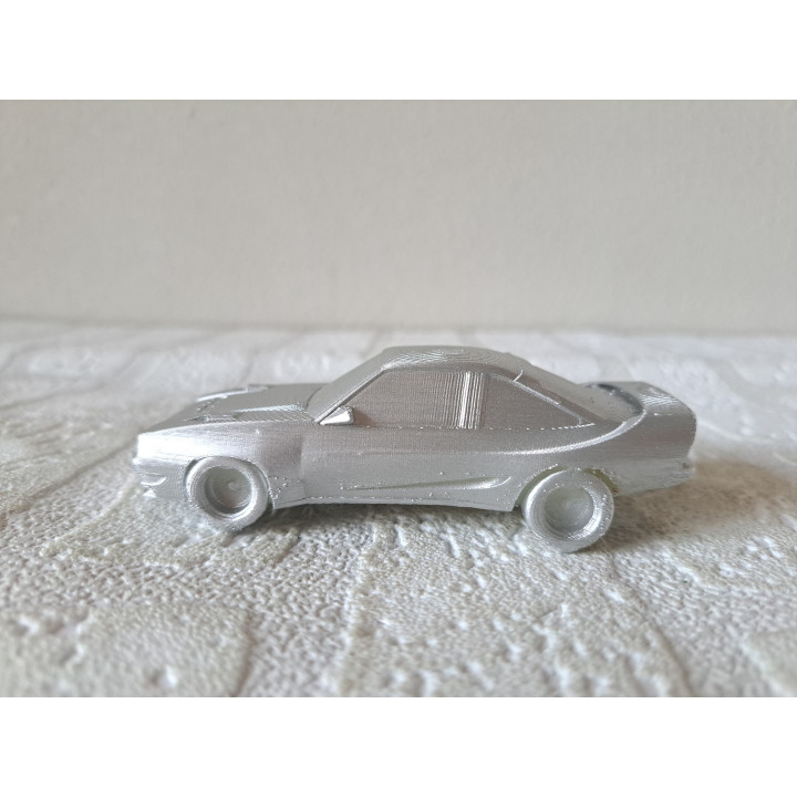 Opel Manta B mantzell zilverkleurig, ABS 10.5x4.5x3.5cm, handwerk