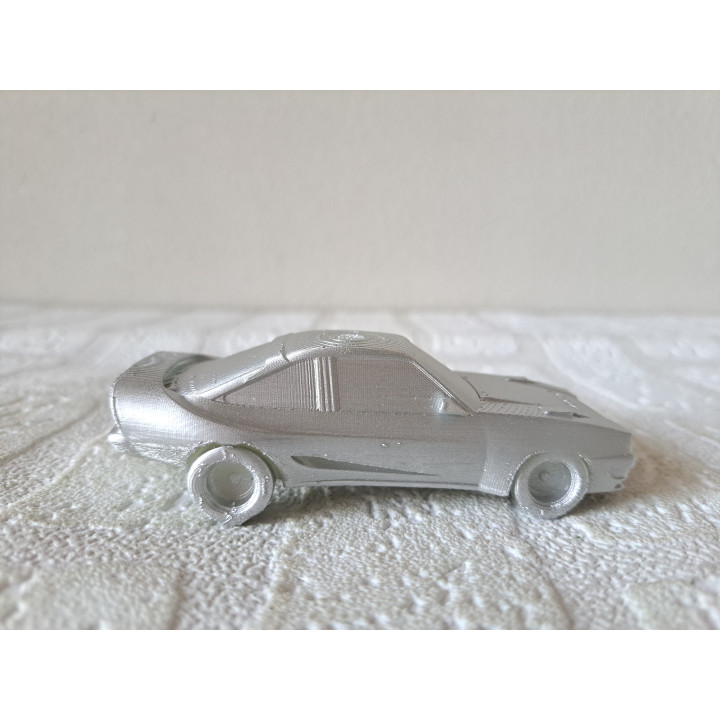 Opel Manta B mantzell zilverkleurig, ABS 10.5x4.5x3.5cm, handwerk