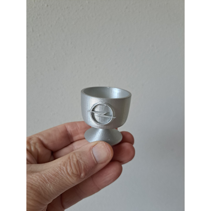 Eierdopje met Opel logo, ABS D4.5xH4.5cm
