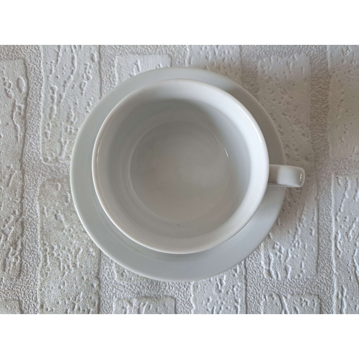 Kop en schotel Volkswagen bussen, porselein D14.5xH6cm - handgemaakt