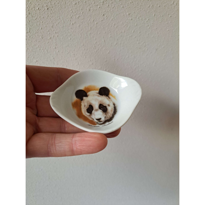Amuseschaal met Panda, porselein 9x7x2cm - handgemaakt