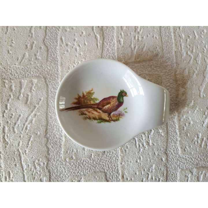 Amuseschaal met fazant vogel, porselein 9x7x2cm - handgemaakt