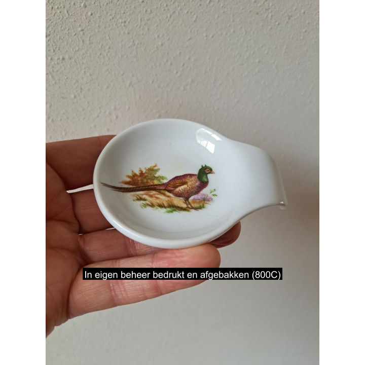 Amuseschaal met fazant vogel, porselein 9x7x2cm