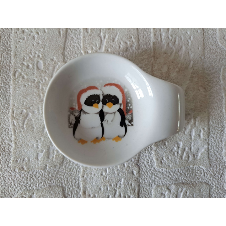 Amuseschaal Pinguins Muts Porselein 9x7x2cm - Winter Design