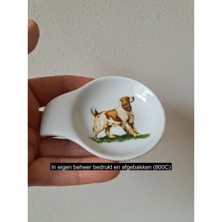 Amuseschaal met springer Spaniel hond porselein 9x7x2cm