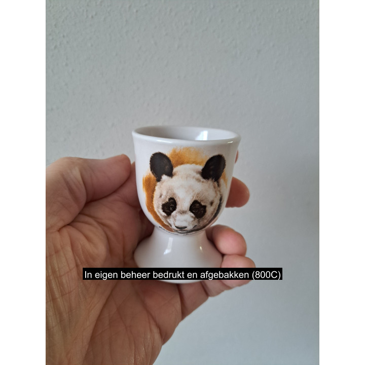 Eierdopje met Panda beer, porselein D5xH7cm