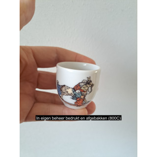 Eierdopje met hobbelpaard, porselein D4.5xH4.5cm