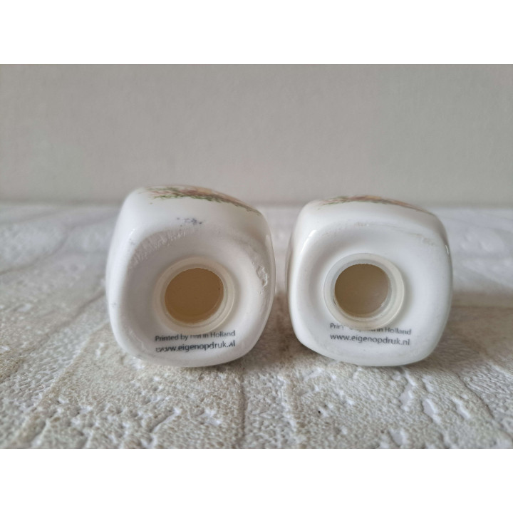Paddenstoelen peper en zoutstel, porselein 3.5x3.5x5.5cm - peper en zoutstellen