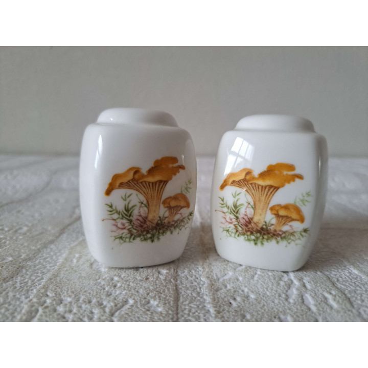 Paddenstoelen peper en zoutstel, porselein 3.5x3.5x5.5cm - peper en zoutstellen