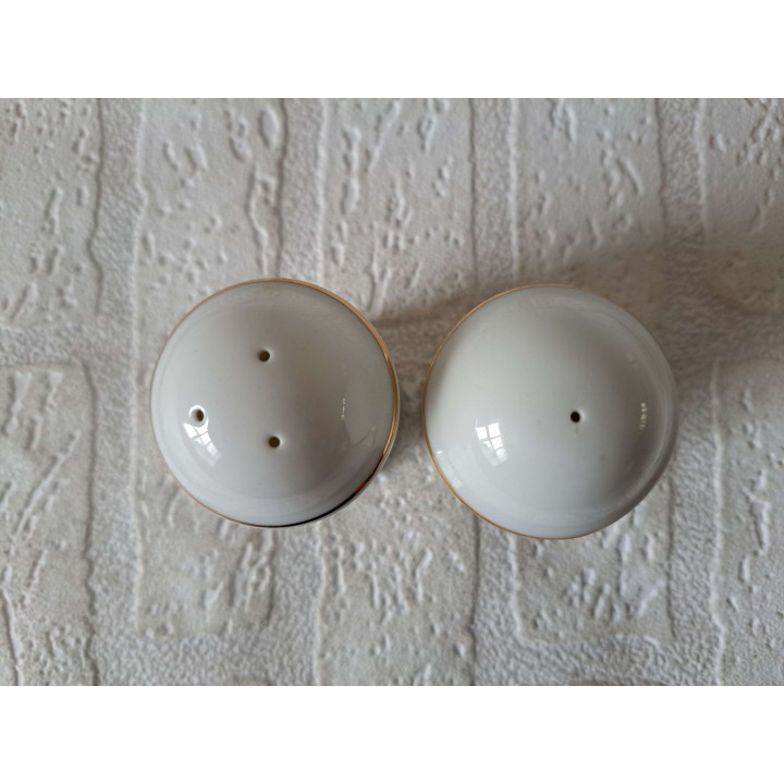Orchid Flower Pepper Salt Set Porcelain D4.5xH7cm - Floral Tableware