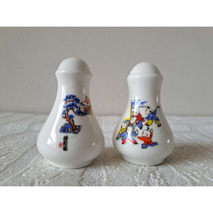 Chinese Pepper Salt Set Porcelain D5xH8cm - Exotic Tableware