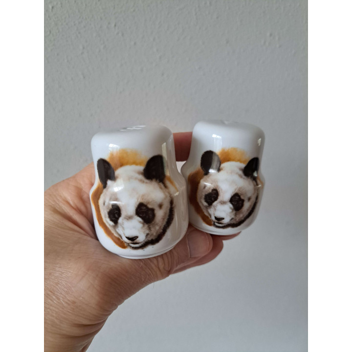 Panda beer peper en zoutstel, porselein D5xH6cm - peper en zoutstellen