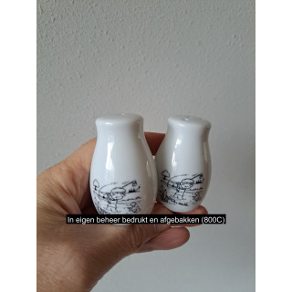 Golfspeler peper en zoutstel, porselein D4xH6cm