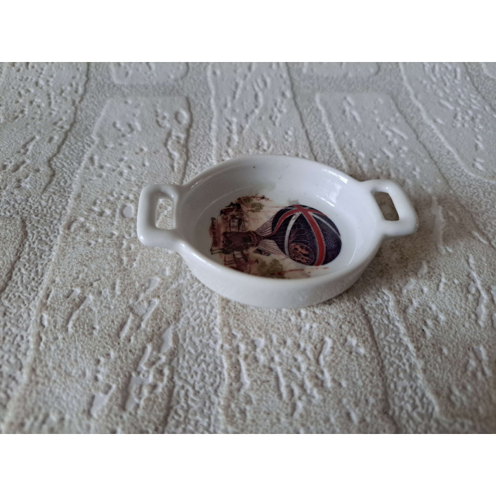 Amuseschaaltje met Murano luchtballon, Porselein 8.5x6x2cm - handgemaakt