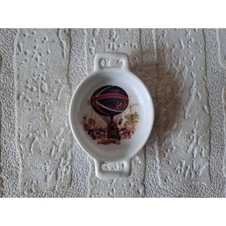 Amuseschaaltje met Murano luchtballon, Porselein 8.5x6x2cm - handgemaakt