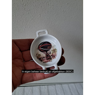 Amuseschaaltje met Murano luchtballon, Porselein 8.5x6x2cm