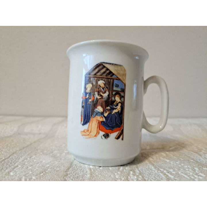 Mug Nativity Scene Drawing Porcelain D7.5xH9.5cm - Christmas