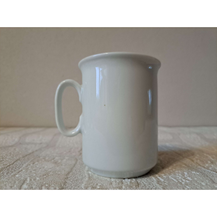 Mok beker met klavervier blad, Porselein D7.5xH9.5m - handgemaakt