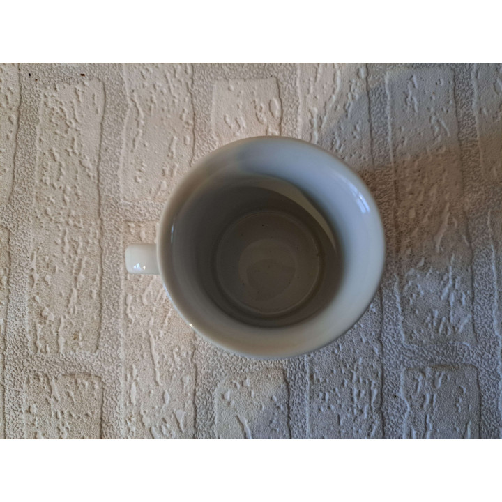 Mok beker met klavervier blad, Porselein D7.5xH9.5m - handgemaakt