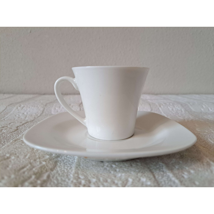 Espresso kop en schotel Alaskan hond porselein 11.5x11.5x6cm - handgemaakt