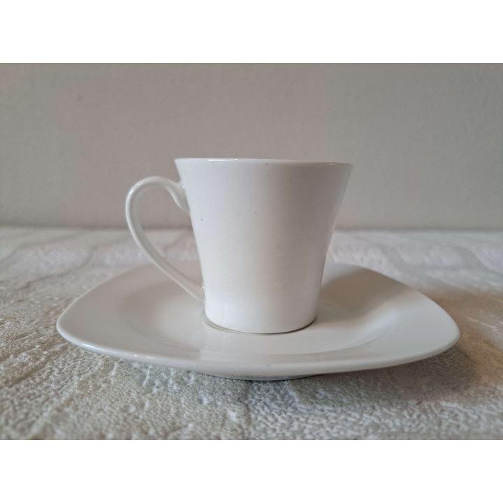 Espresso kop en schotel Herdershond, porselein 11.5x11.5x6cm - handgemaakt