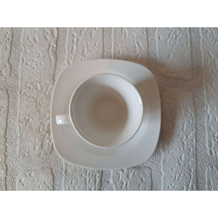 Espresso kop en schotel Herdershond, porselein 11.5x11.5x6cm - handgemaakt