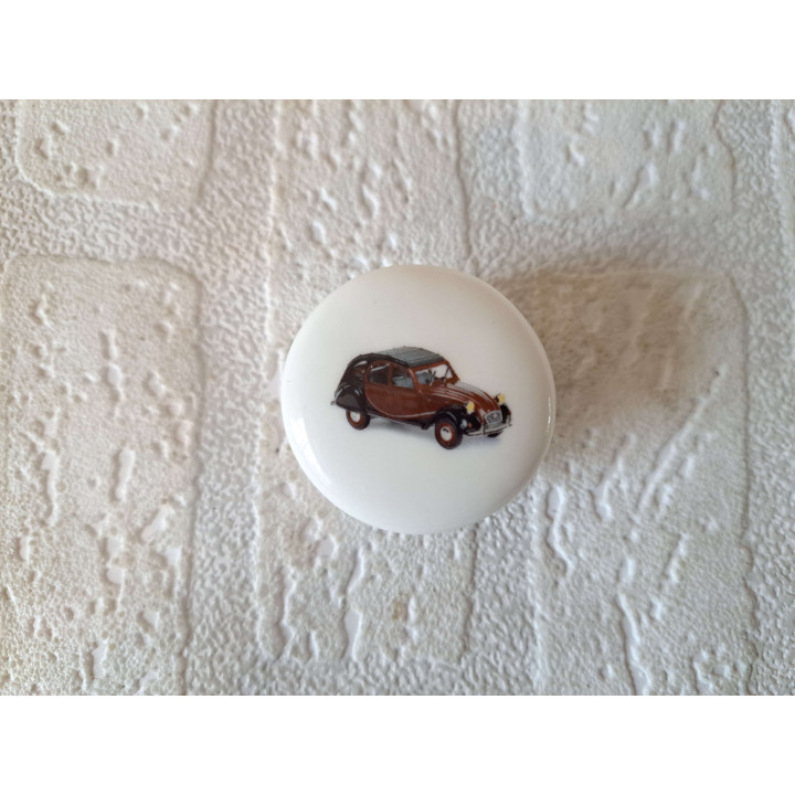 Pillendoosje Citroen 2CV Charleston, porselein D4.5xH2.5cm - handgemaakt