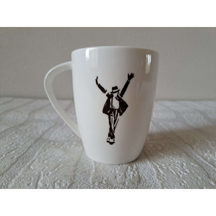 Mok beker met Michael Jackson, Porselein D8xH10cm (a) - handgemaakt