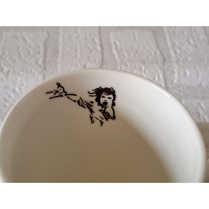 Mok beker met Michael Jackson, Porselein D8xH10cm (a) - handgemaakt