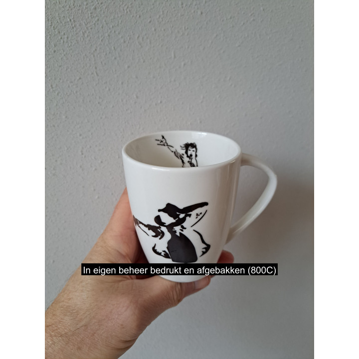Mok beker met Michael Jackson, Porselein D8xH10cm (a)