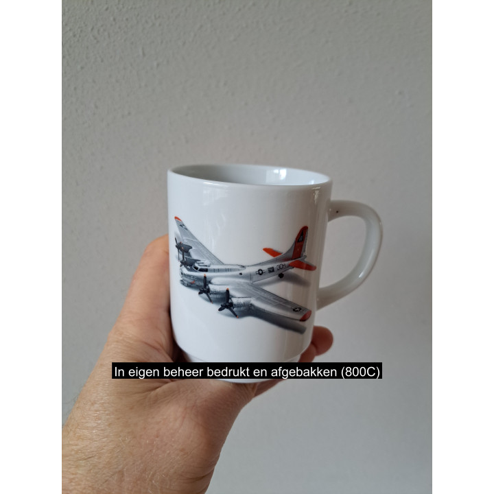 Mok beker B-17 Flying Fortress vliegtuig, Porselein D8xH10cm