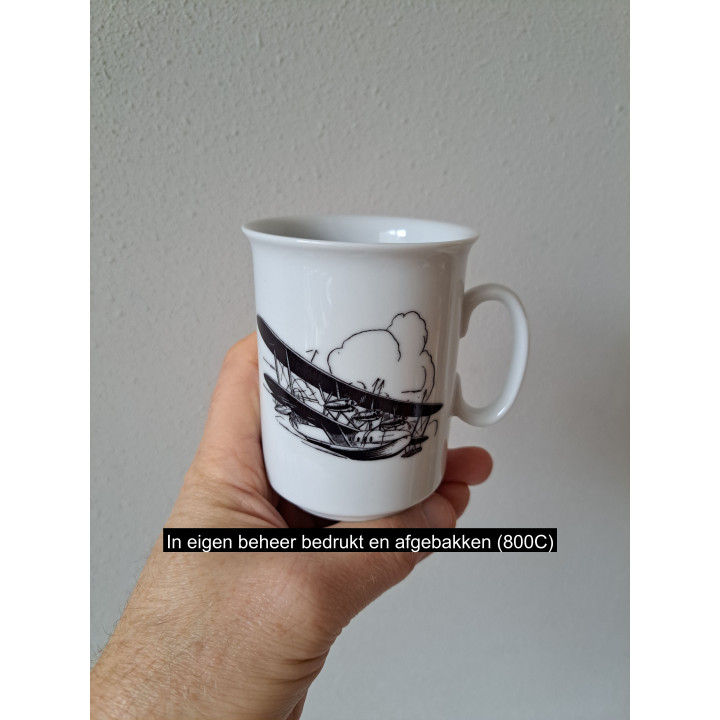 Beker Short S8 Calcutta watervliegtuig, Porselein D7.5xH10cm