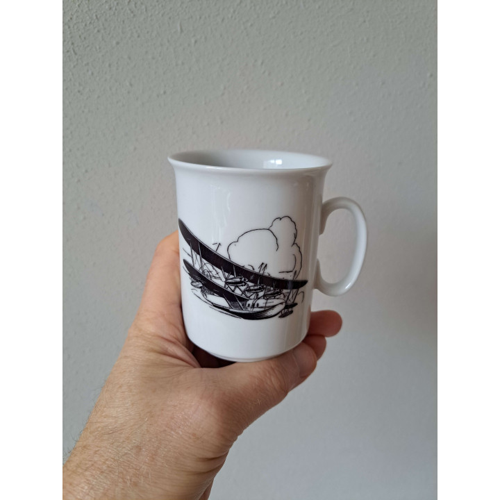 Short S8 Calcutta Seaplane Mug Porcelain D7.5xH10cm - Vintage