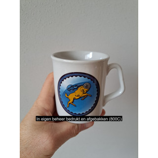 Beker mok sterrenbeeld Ram, Porselein D8xH9.5cm