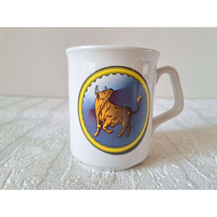 Beker mok sterrenbeeld Stier, Porselein D8xH9.5cm - handgemaakt