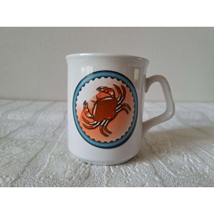 Beker mok sterrenbeeld Kreeft, Porselein D8xH9.5cm - handgemaakt