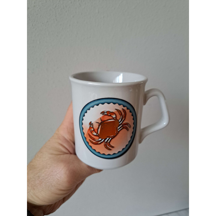 Beker mok sterrenbeeld Kreeft, Porselein D8xH9.5cm - handgemaakt
