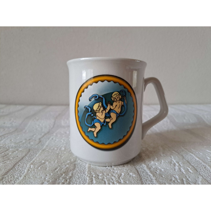Beker mok sterrenbeeld Tweeling, Porselein D8xH9.5cm - handgemaakt