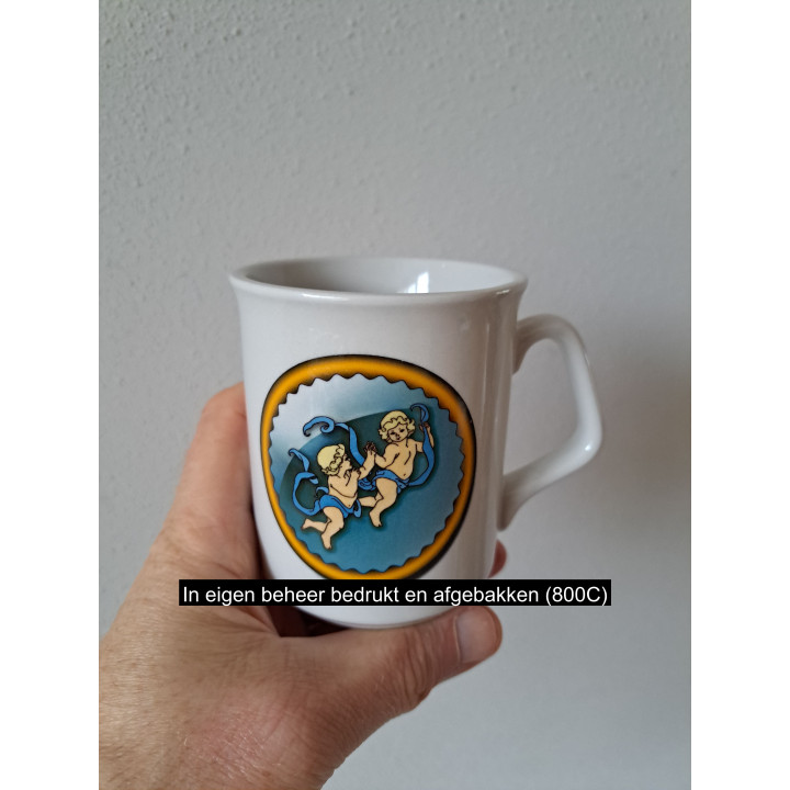 Beker mok sterrenbeeld Tweeling, Porselein D8xH9.5cm