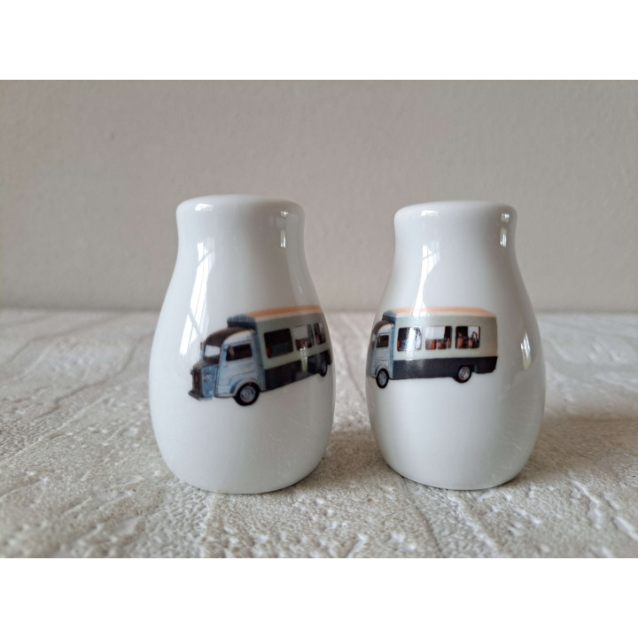 Citroen HY foodtruck peper en zoutstel, porselein D4xH6cm - peper en zoutstellen