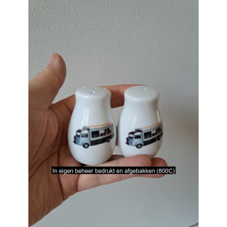 Citroen HY foodtruck peper en zoutstel, porselein D4xH6cm