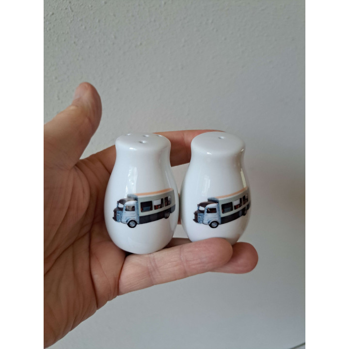 Citroen HY foodtruck peper en zoutstel, porselein D4xH6cm - peper en zoutstellen