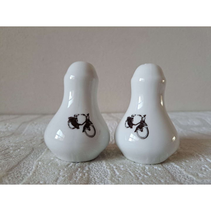 Solex bromfiets peper en zoutstel, porselein D5.5xH8cm - peper en zoutstellen