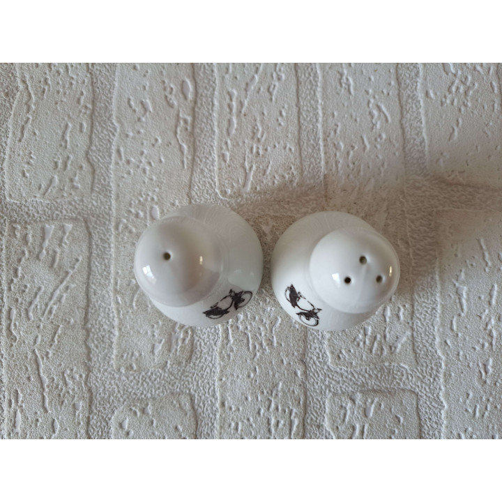 Solex bromfiets peper en zoutstel, porselein D5.5xH8cm - peper en zoutstellen