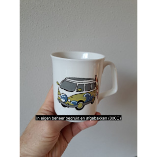 Beker mok met Volkswagen en surfplank, porselein D8xH10cm gn