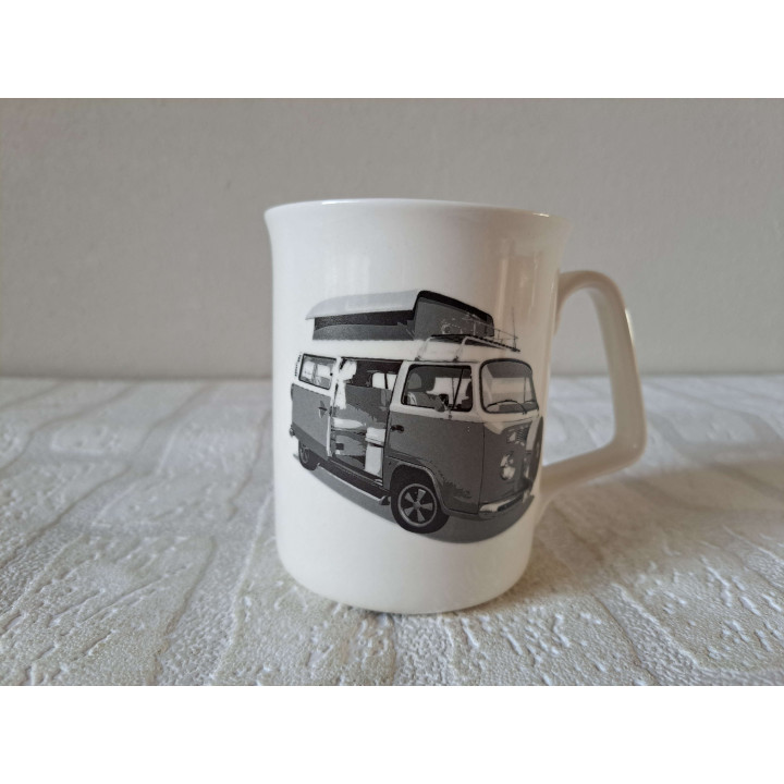 Beker mok met Volkswagen T2 Camper, porselein D8xH10cm - handgemaakt